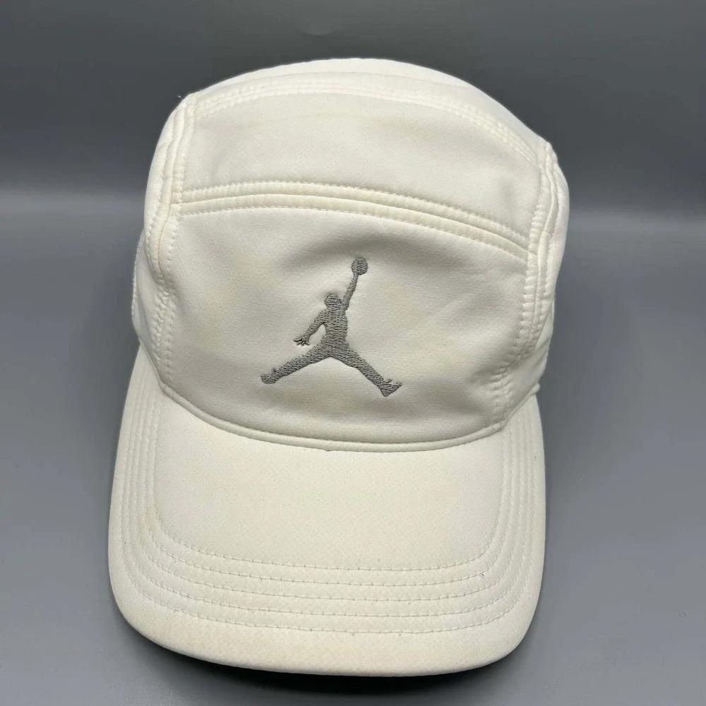 Air Jordan 5 Panel Hat Men White Embroidered‎ Logo Jumpman Strap Back Cap